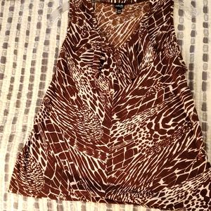 Rafaella Animal Print Sleeveless Top Sz Petite Sm